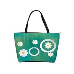 Sunflower Sakura Flower Floral Circle Green Shoulder Handbags