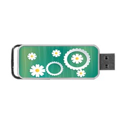 Sunflower Sakura Flower Floral Circle Green Portable USB Flash (One Side)