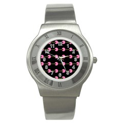 Wallpaper Pacman Texture Bright Surface Stainless Steel Watch