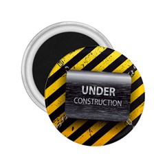 Under Construction Sign Iron Line Black Yellow Cross 2 25  Magnets by Mariart