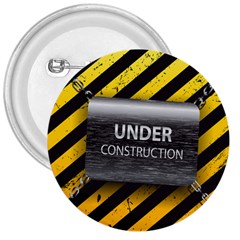 Under Construction Sign Iron Line Black Yellow Cross 3  Buttons by Mariart