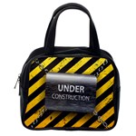 Under Construction Sign Iron Line Black Yellow Cross Classic Handbags (One Side) Front