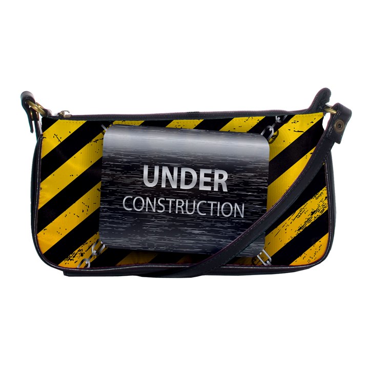 Under Construction Sign Iron Line Black Yellow Cross Shoulder Clutch Bags