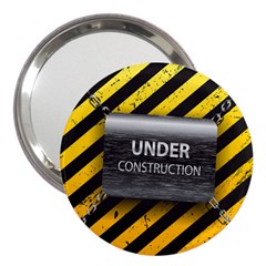 Under Construction Sign Iron Line Black Yellow Cross 3  Handbag Mirrors