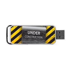 Under Construction Sign Iron Line Black Yellow Cross Portable Usb Flash (one Side)