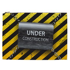 Under Construction Sign Iron Line Black Yellow Cross Cosmetic Bag (xxl)  by Mariart