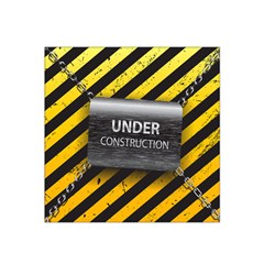 Under Construction Sign Iron Line Black Yellow Cross Satin Bandana Scarf