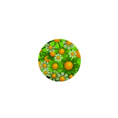 Sunflower Flower Floral Green Yellow 1  Mini Magnets