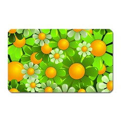 Sunflower Flower Floral Green Yellow Magnet (rectangular) by Mariart