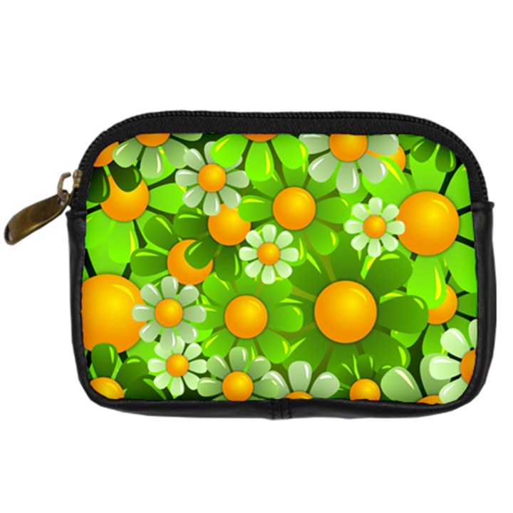 Sunflower Flower Floral Green Yellow Digital Camera Cases