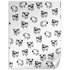 Pug Dog Pattern Canvas 12  X 16  