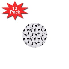 Black Cats Pattern 1  Mini Buttons (10 Pack)  by Valentinaart