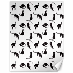 Black Cats Pattern Canvas 36  X 48   by Valentinaart