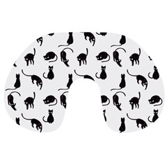 Black Cats Pattern Travel Neck Pillows by Valentinaart