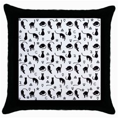 Black Cats And Witch Symbols Pattern Throw Pillow Case (black)