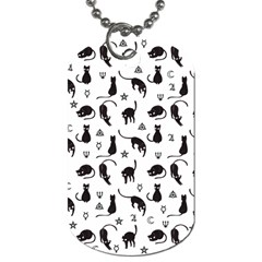 Black Cats And Witch Symbols Pattern Dog Tag (one Side) by Valentinaart