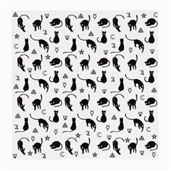 Black Cats And Witch Symbols Pattern Medium Glasses Cloth by Valentinaart
