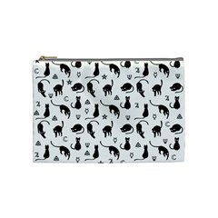 Black Cats And Witch Symbols Pattern Cosmetic Bag (medium)  by Valentinaart