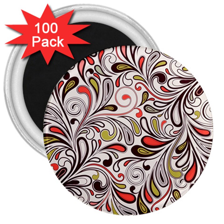 Colorful abstract floral background 3  Magnets (100 pack)