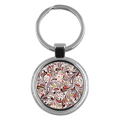 Colorful Abstract Floral Background Key Chains (round)  by TastefulDesigns