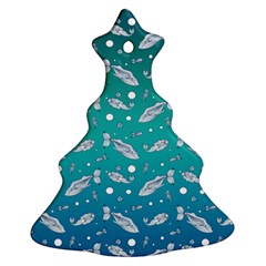 Under The Sea Paisley Christmas Tree Ornament (two Sides)