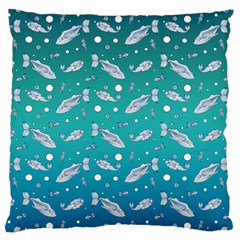 Under The Sea Paisley Large Flano Cushion Case (two Sides) by emilyzragz