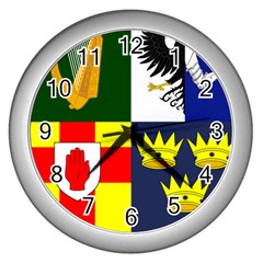 Arms Of Four Provinces Of Ireland  Wall Clocks (silver)  by abbeyz71