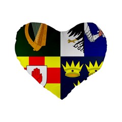 Arms of Four Provinces of Ireland  Standard 16  Premium Heart Shape Cushions