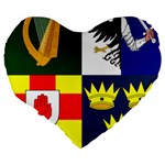 Arms of Four Provinces of Ireland  Large 19  Premium Heart Shape Cushions Back