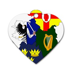 Flag Map Of Provinces Of Ireland Dog Tag Heart (two Sides) by abbeyz71