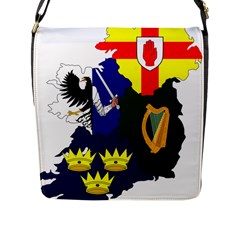 Flag Map Of Provinces Of Ireland Flap Messenger Bag (l)  by abbeyz71