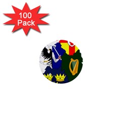 Flag Map Of Provinces Of Ireland  1  Mini Buttons (100 Pack)  by abbeyz71