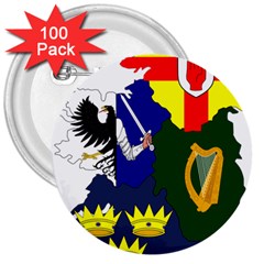 Flag Map Of Provinces Of Ireland  3  Buttons (100 Pack)  by abbeyz71