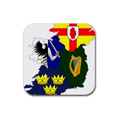 Flag Map Of Provinces Of Ireland  Rubber Coaster (square)  by abbeyz71