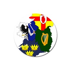 Flag Map Of Provinces Of Ireland  Magnet 3  (round) by abbeyz71