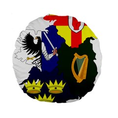 Flag Map Of Provinces Of Ireland  Standard 15  Premium Round Cushions by abbeyz71