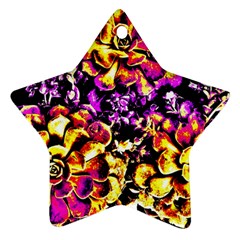 Purple Yellow Flower Plant Ornament (Star)