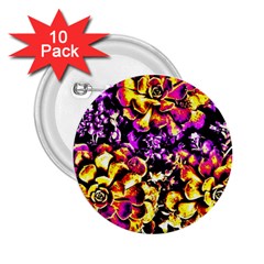 Purple Yellow Flower Plant 2.25  Buttons (10 pack) 
