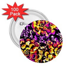Purple Yellow Flower Plant 2.25  Buttons (100 pack) 