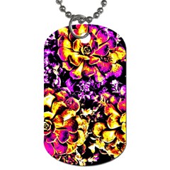 Purple Yellow Flower Plant Dog Tag (Two Sides)