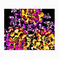 Purple Yellow Flower Plant Small Glasses Cloth