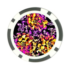 Purple Yellow Flower Plant Poker Chip Card Guard (10 pack)