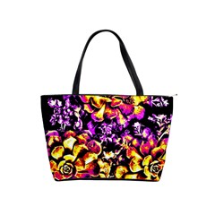 Purple Yellow Flower Plant Shoulder Handbags