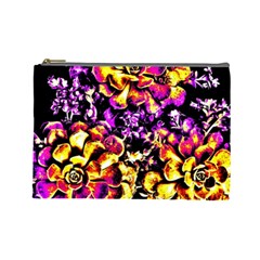 Purple Yellow Flower Plant Cosmetic Bag (Large) 