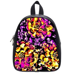 Purple Yellow Flower Plant School Bags (Small) 