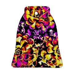 Purple Yellow Flower Plant Bell Ornament (Two Sides)