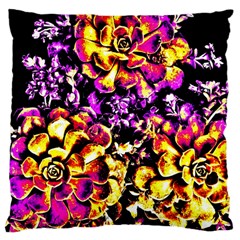 Purple Yellow Flower Plant Large Cushion Case (One Side)