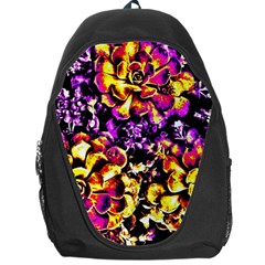 Purple Yellow Flower Plant Backpack Bag