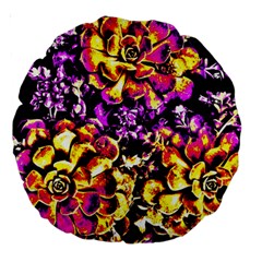 Purple Yellow Flower Plant Large 18  Premium Round Cushions