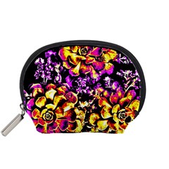 Purple Yellow Flower Plant Accessory Pouches (Small) 